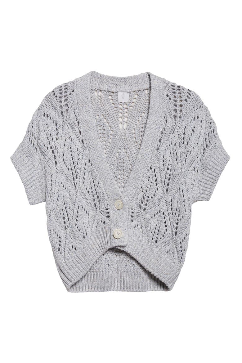 Open Knit Linen Blend Cardigan, Alternate, color, 130 SKY BLUE