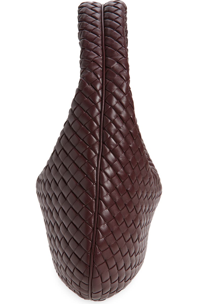 Bottega Veneta Borsa Intrecciato Leather Shoulder Bag, Alternate, color, 6147 Deep Mahogany-Mb
