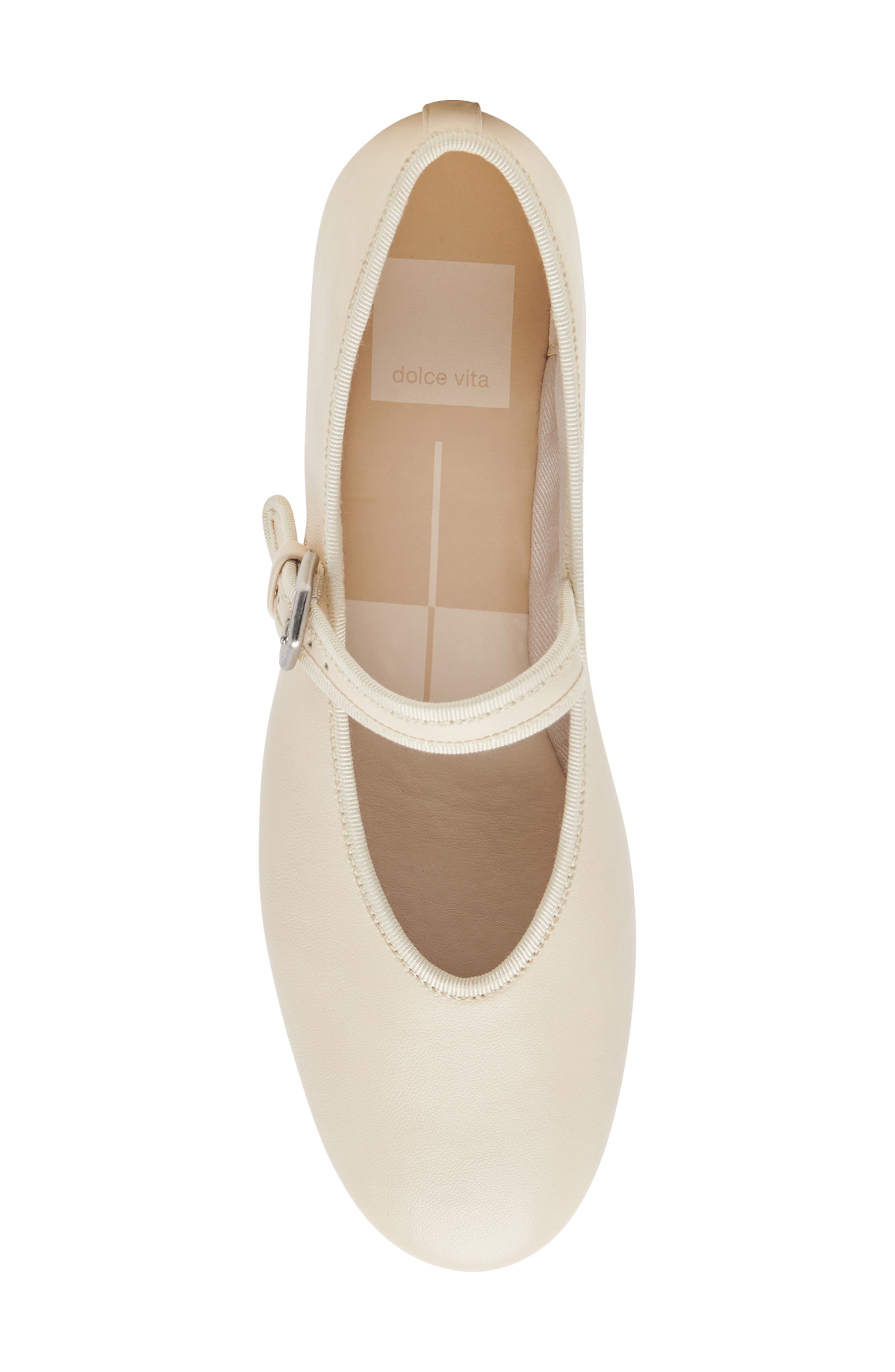 Roslyn Mary Jane Flat, Alternate, color, CREME LEATHER