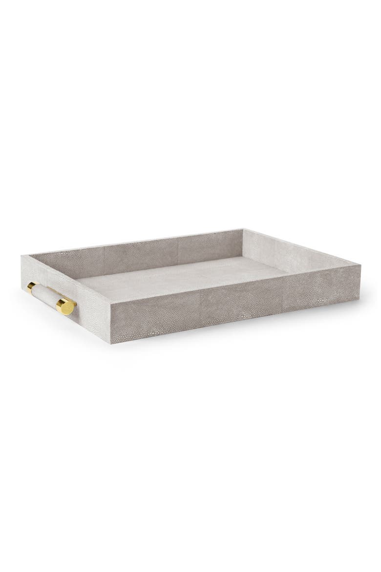 Modern Faux Shagreen Serving Tray, Main, color, DOVE