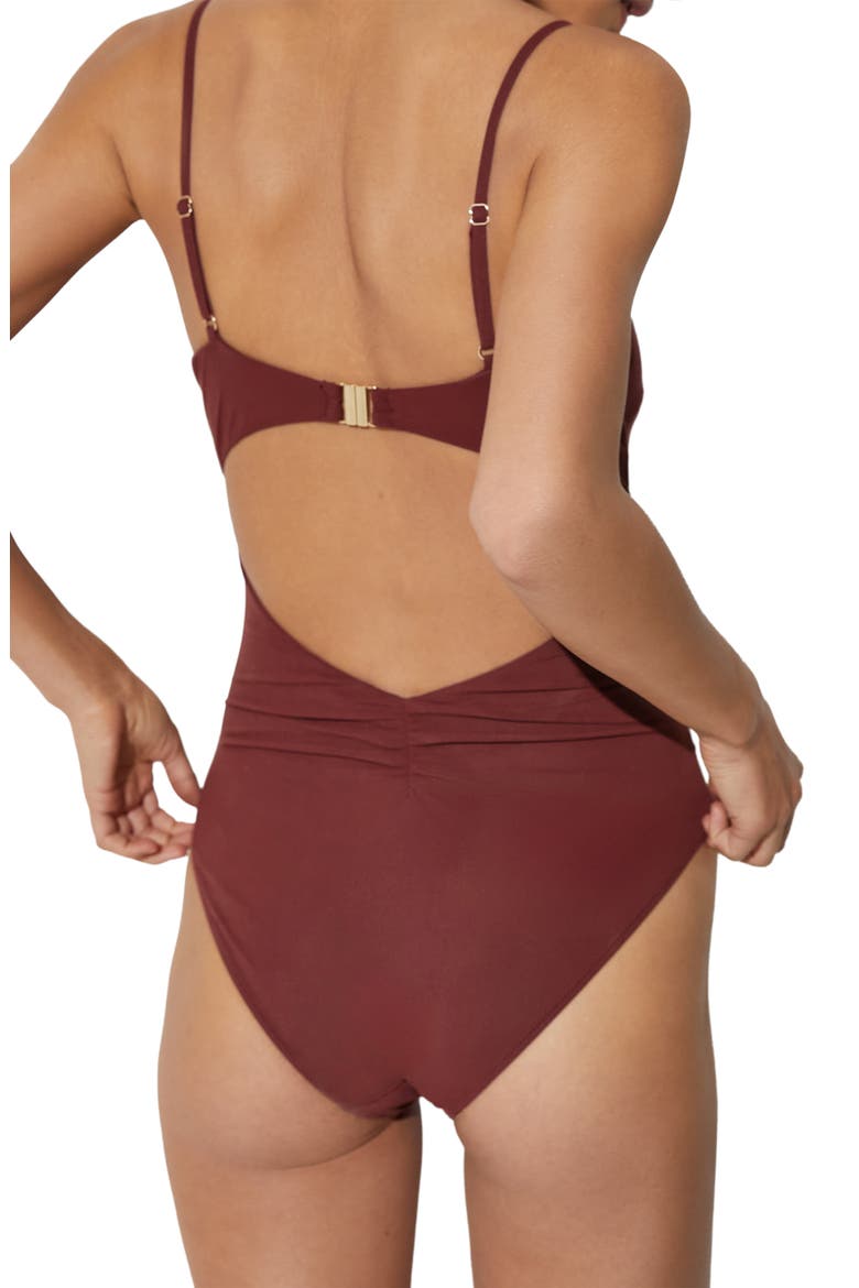 Wrenna One-Piece Swimsuit, Alternate, color, RHUBARB RED