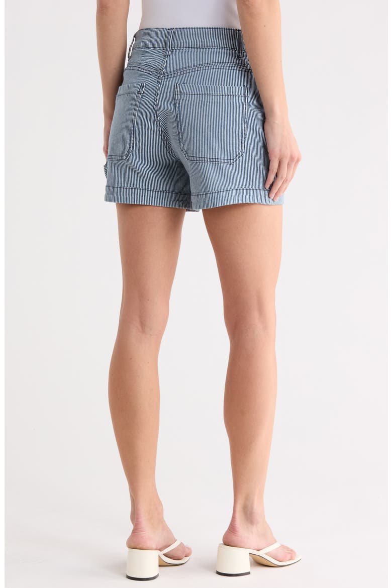 Stripe Denim Carpenter Shorts, Alternate, color, DARK RAILROAD STRIPE
