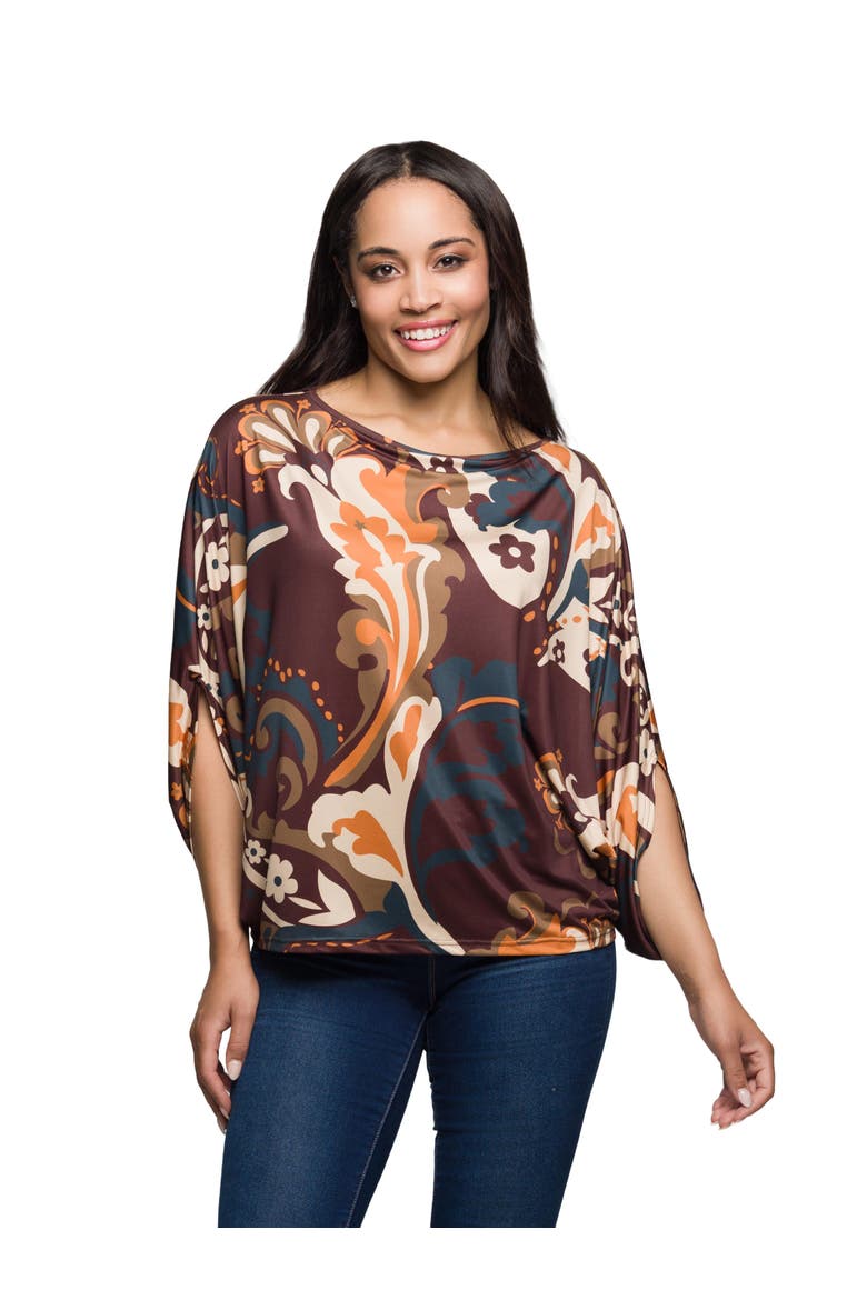 Paisley Print Dolman Sleeve Top, Main, color, Multi