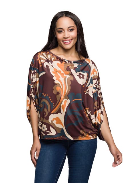Paisley Print Dolman Sleeve Top