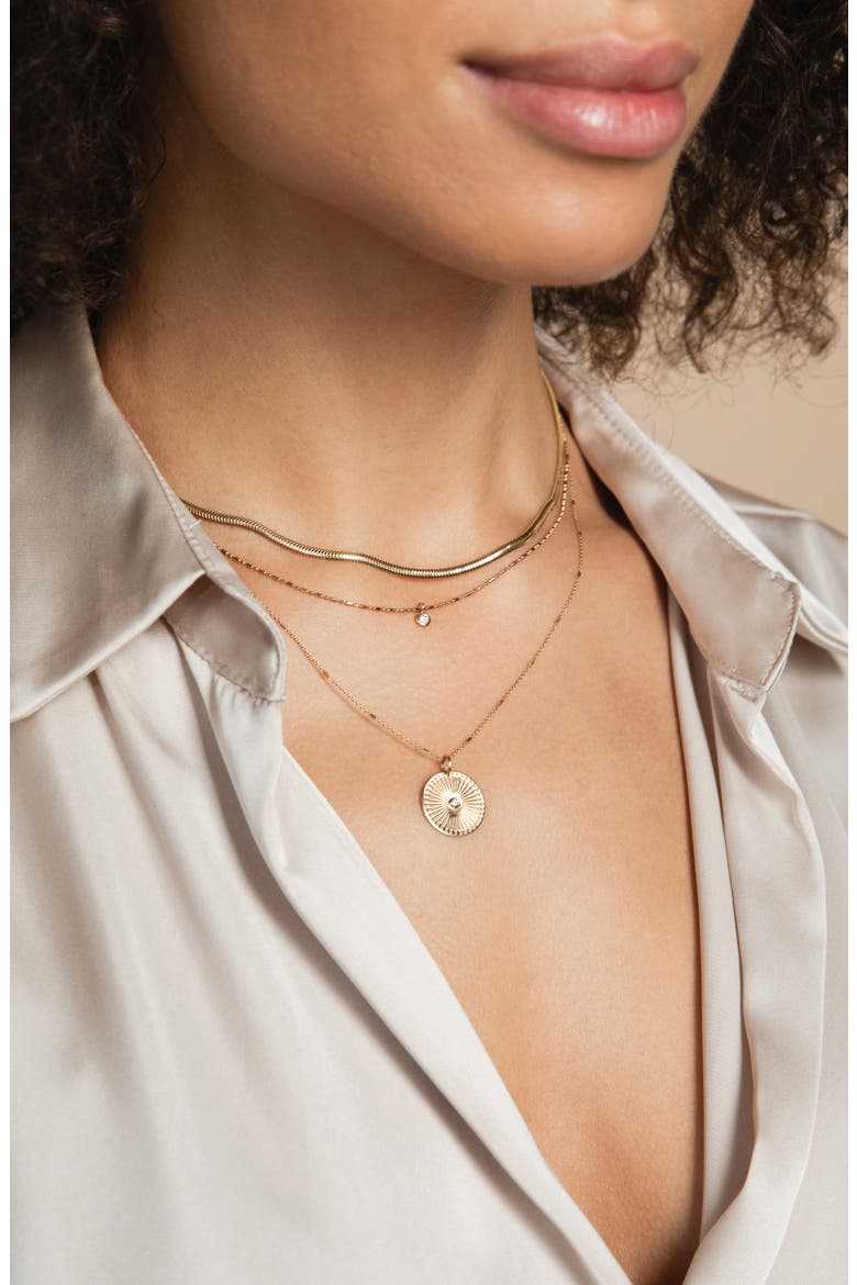 14K Gold Flat Snake Chain Necklace, Alternate, color, YELLOW GOLD
