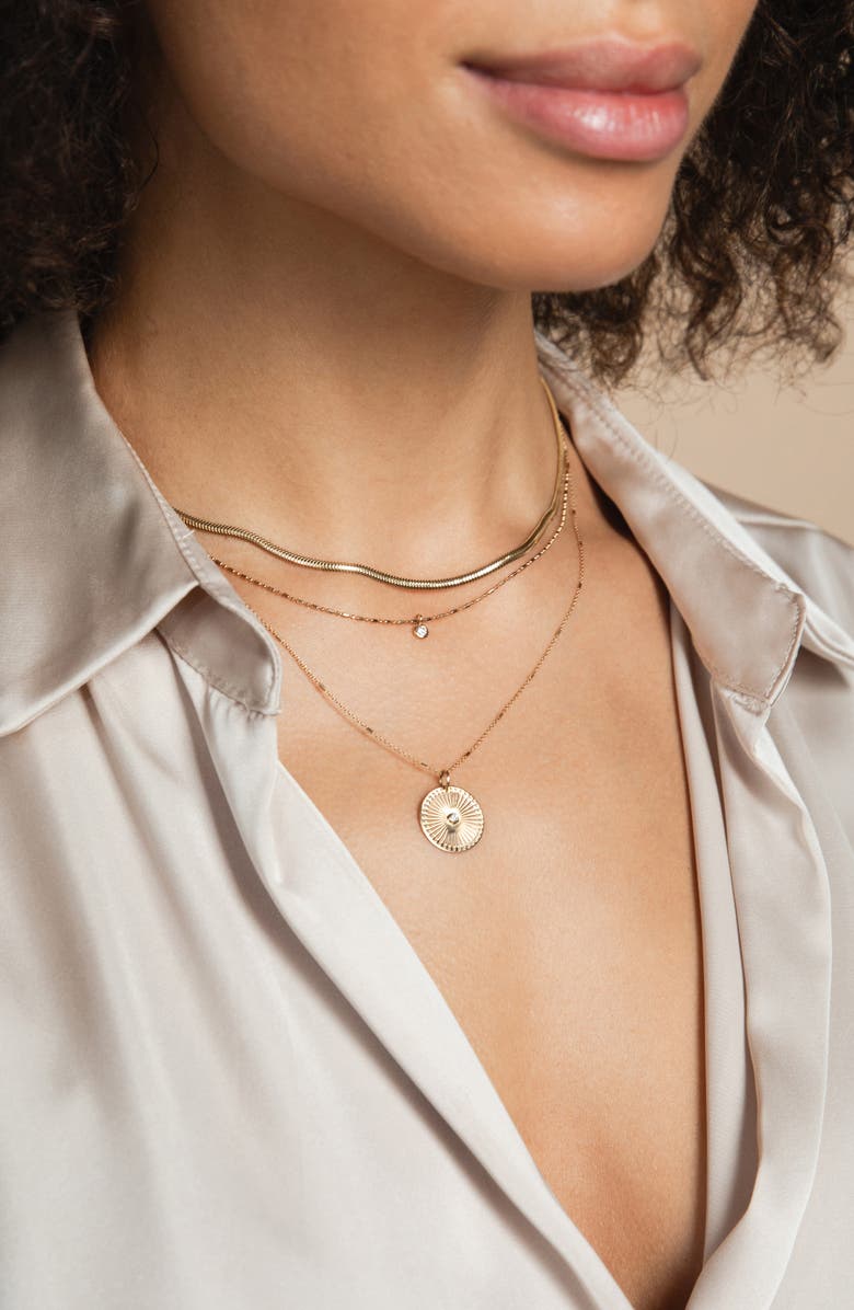 Zoë Chicco 14K Gold Flat Snake Chain Necklace, Alternate, color, Yellow Gold