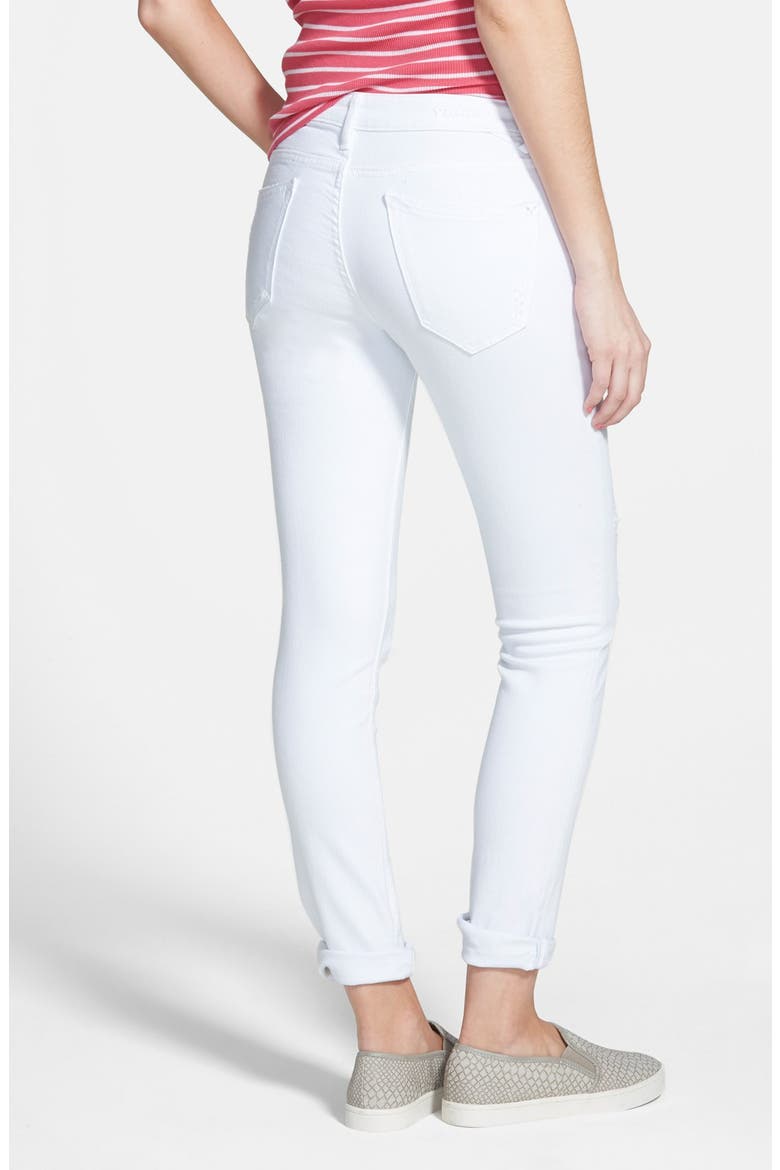 'Tomboy' Destroyed Crop Skinny Jeans, Alternate, color, WHITE