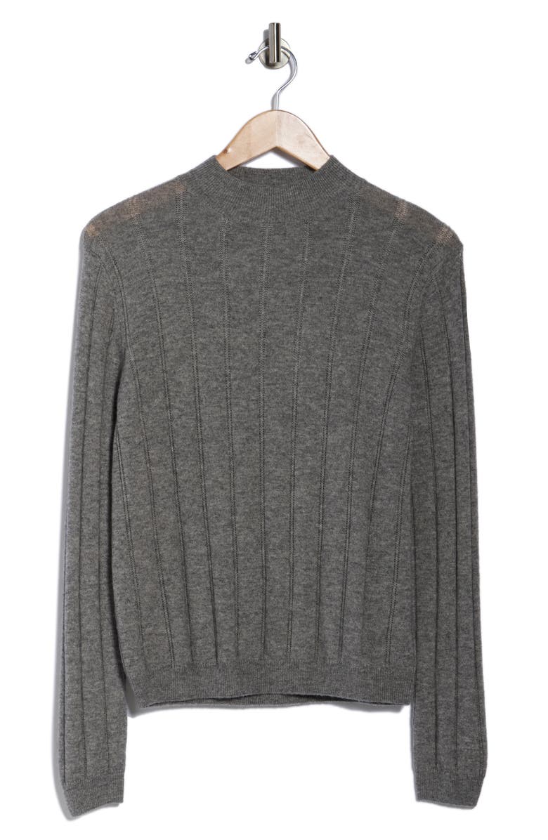 Bruno Magli Wide Rib Wool & Cashmere Sweater, Alternate, color, Grey