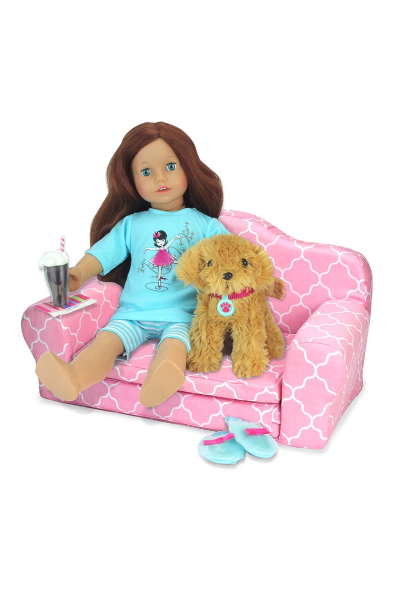 Sophia's 18" Doll Pull-Out Couch, Alternate, color, PINK