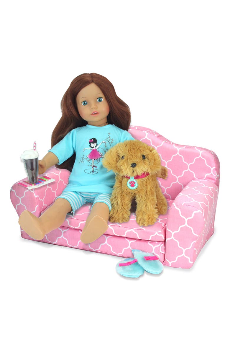 Teamson Kids Sophia's 18" Doll Pull-Out Couch, Alternate, color, Pink