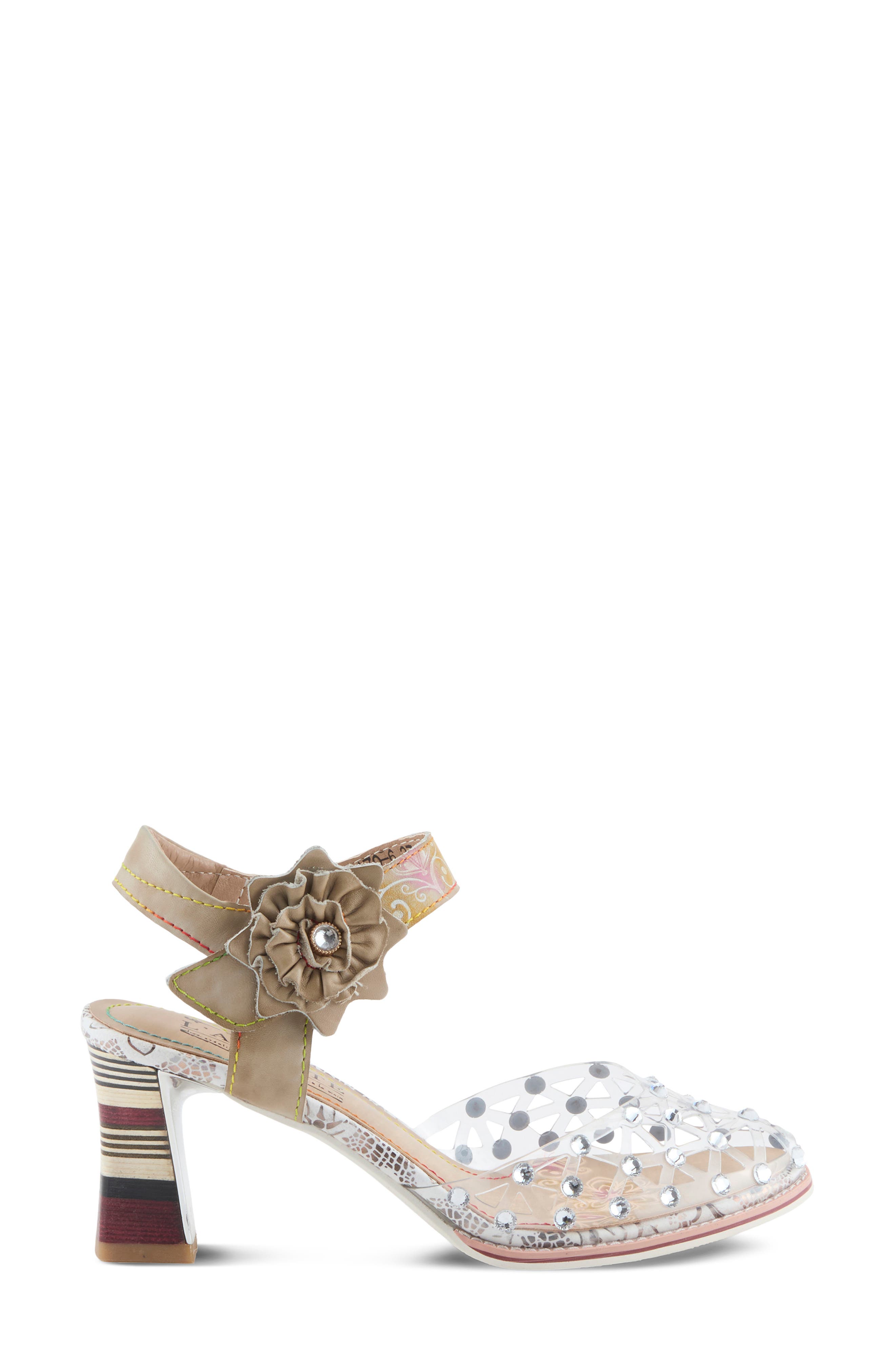 L'Artiste by Spring Step Sassylady Ankle Strap Sandal, Alternate, color, Light Taupe Multi