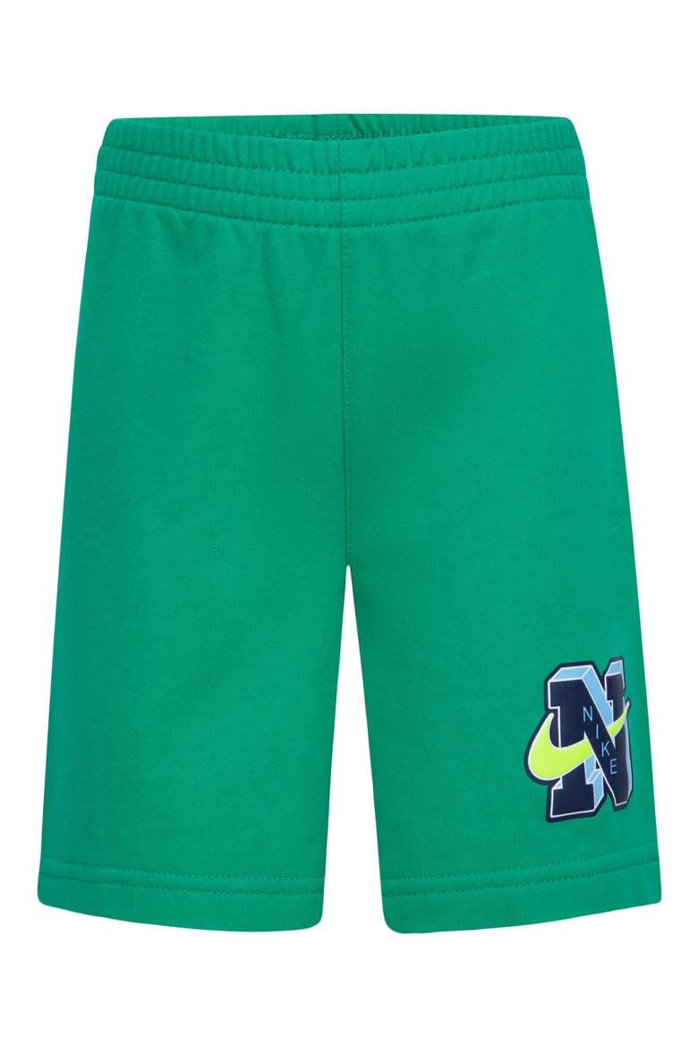 Kids' Henley & Sweat Shorts Set, Alternate, color, STADIUM GREEN