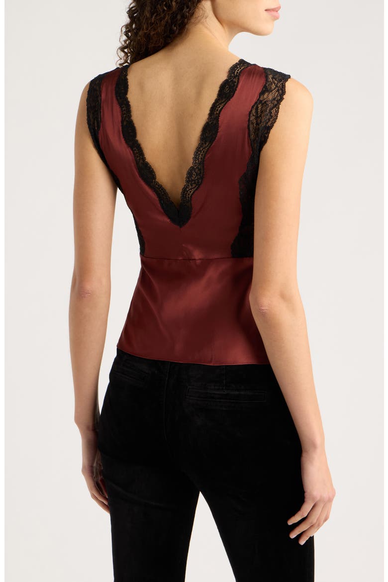 Marin Lace & Silk Tank Top, Alternate, color, GARNET