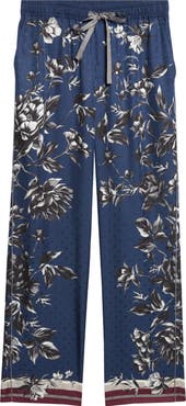 Dolce&Gabbana Peony Print Silk Twill Drawstring Pants