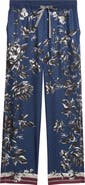 Dolce&Gabbana Peony Print Silk Twill Drawstring Pants