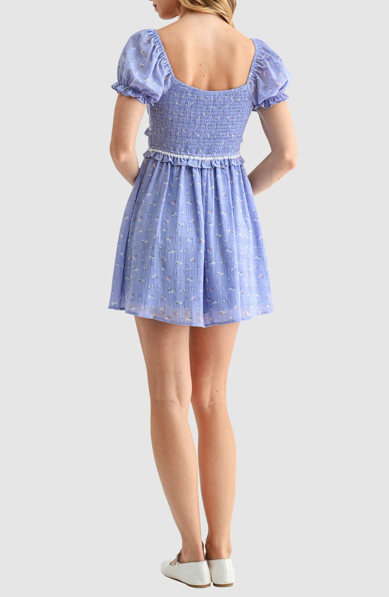 All in Favor Lace Trim Minidress, Alternate, color, Periwinkle