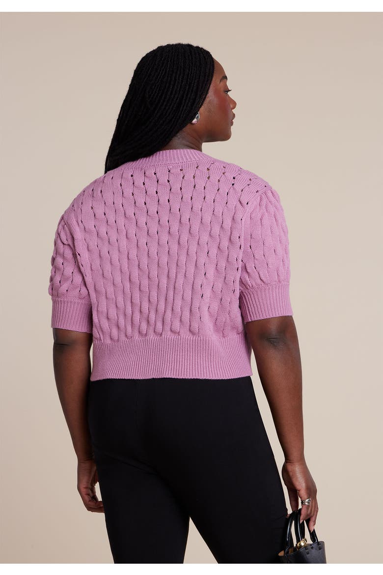 Bubble Stitch Sweater, Alternate, color, MAUVE ORCHID