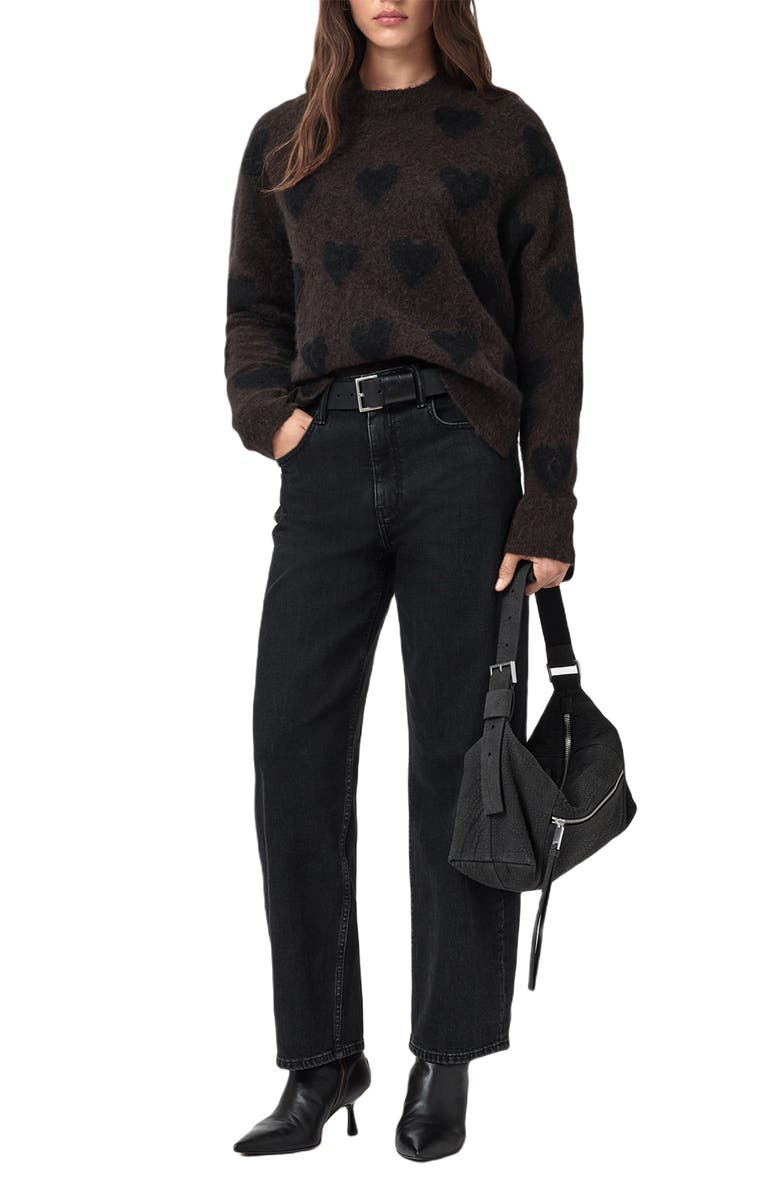 AllSaints Amora Jacquard Alpaca & Wool Blend Sweater, Alternate, color,