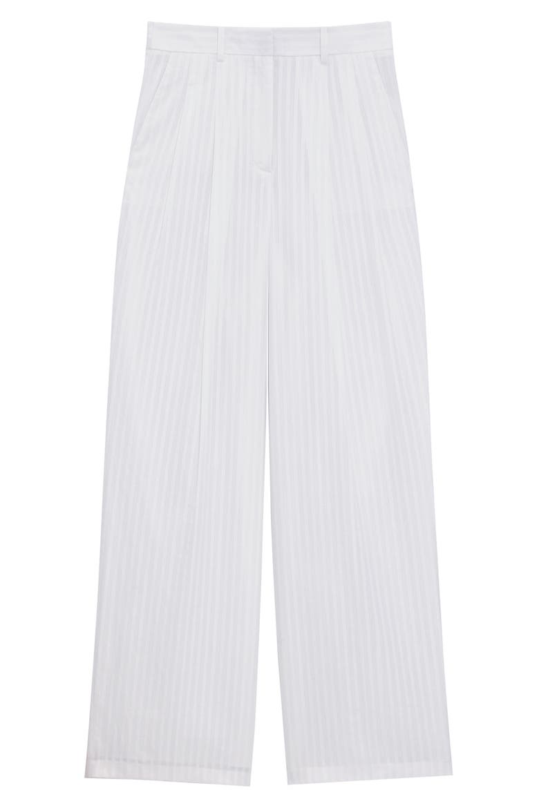 Pleated Wide Leg Pants, Alternate, color, WHITE