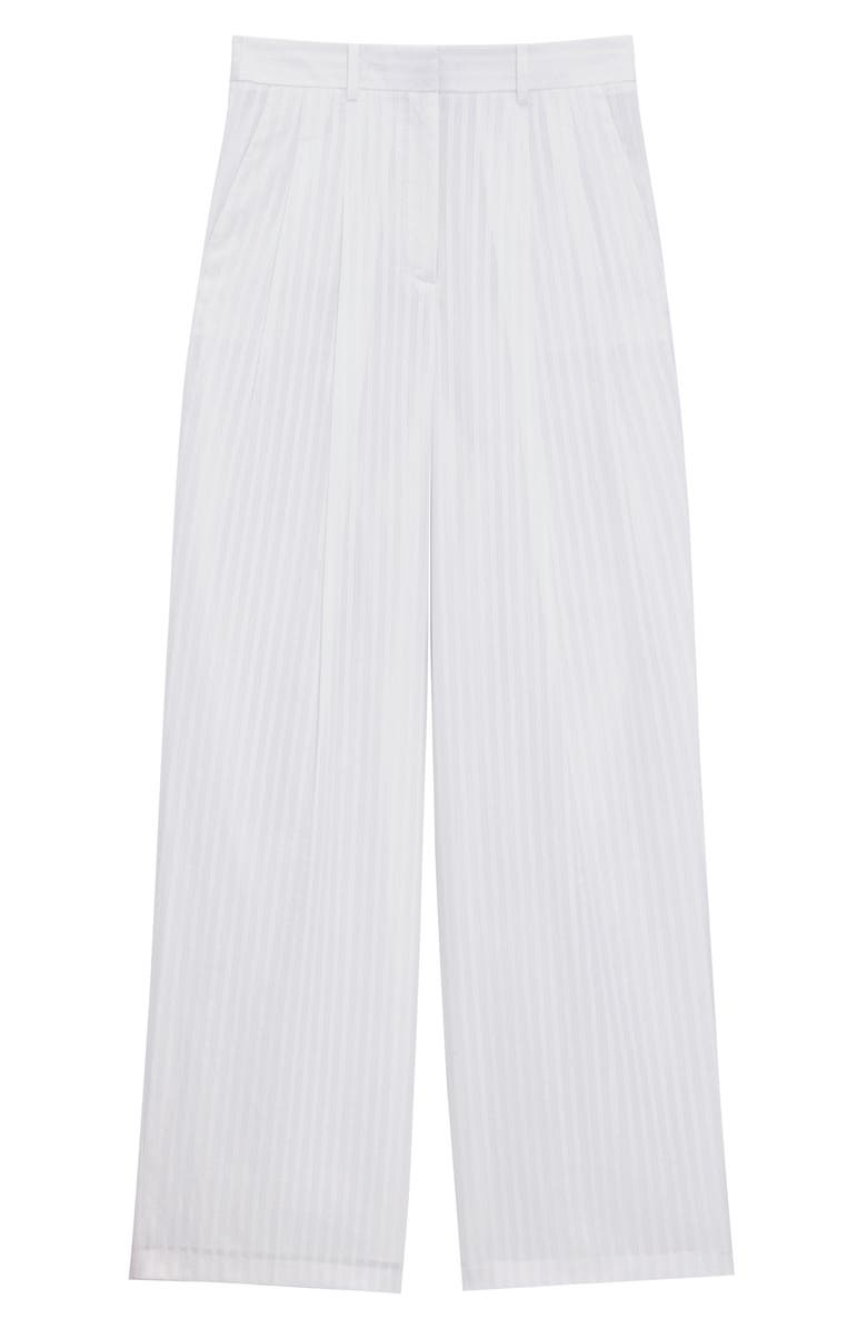 Theory Pleated Wide Leg Pants, Alternate, color, White