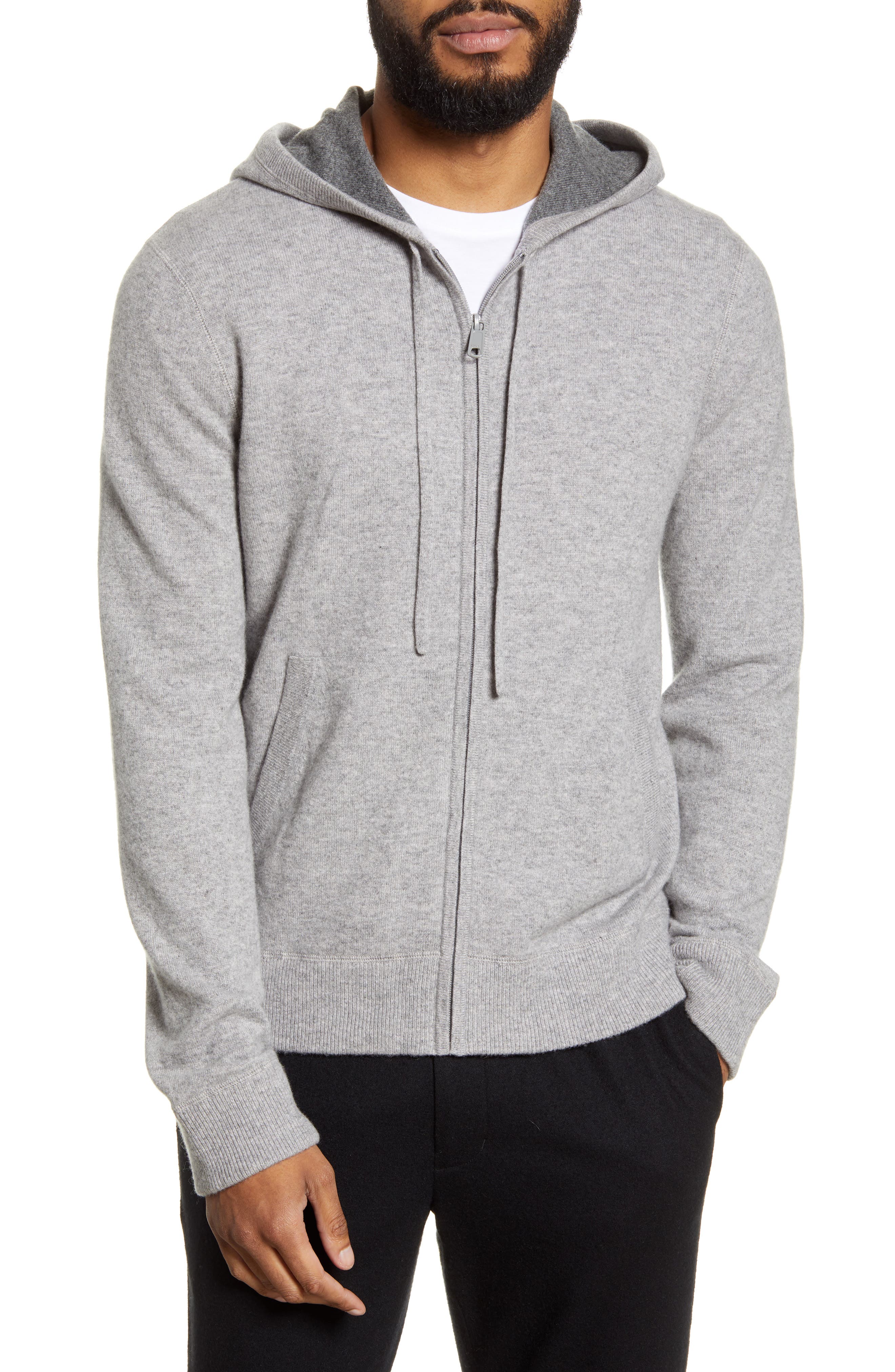 Vince Regular Fit Zip Cashmere Hoodie