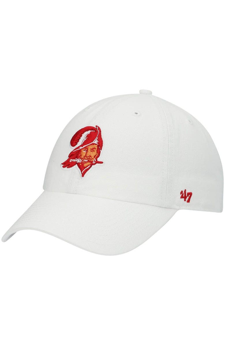 '47 Men's '47 White Tampa Bay Buccaneers Legacy Clean Up Adjustable Hat, Main, color,