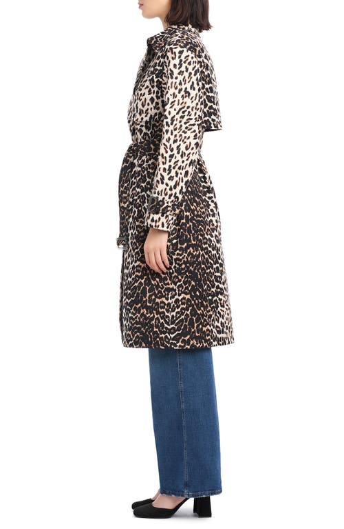 Kate Spade New York Leopard Print Trench Coat In Animal Print