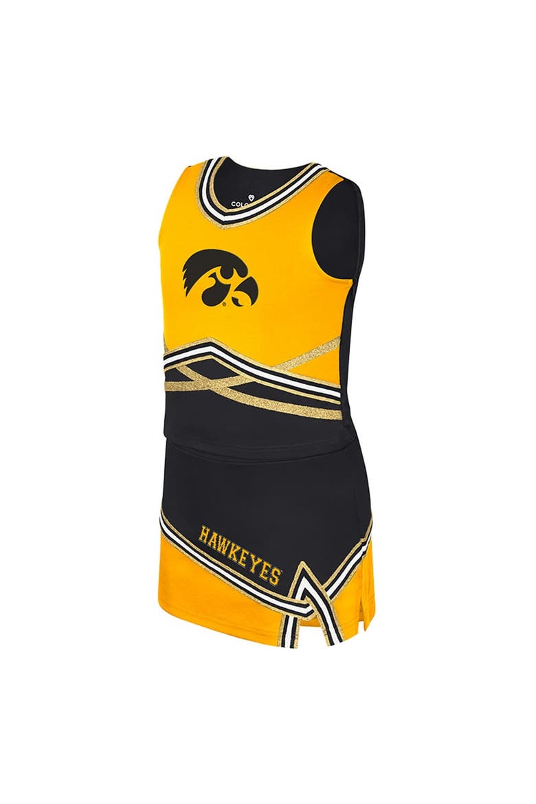 Girls Youth Colosseum Black Iowa Hawkeyes Lollipop Park Cheer Two-Piece Set, Alternate, color, Black
