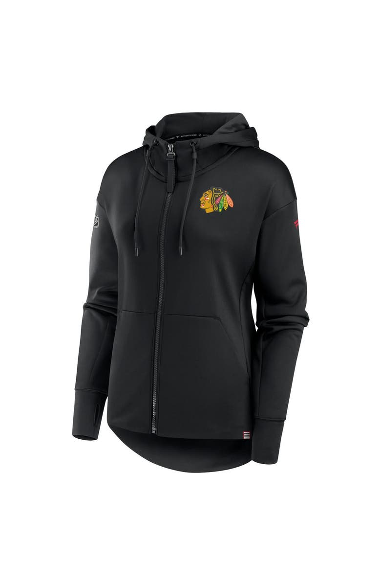 FANATICS Women's Fanatics Branded  Black Chicago Blackhawks Authentic Pro Scuba Full-Zip Hoodie, Alternate, color, 