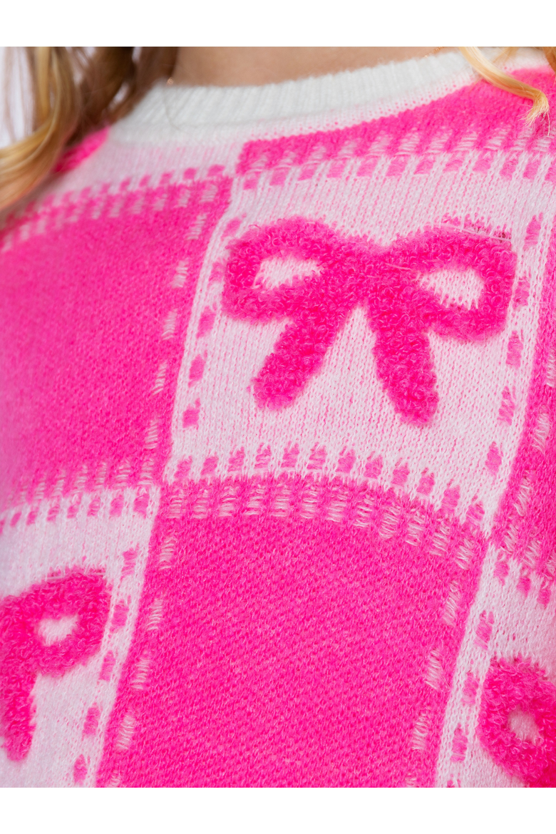 Sweet Bow Knit Sweater, Alternate, color, Pink