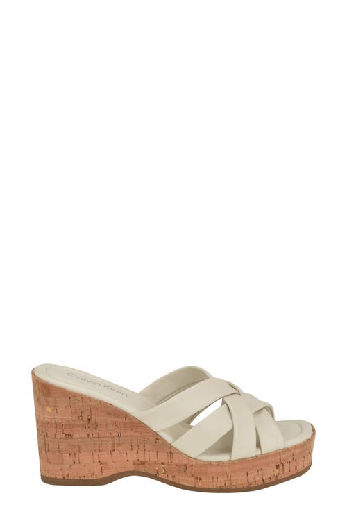 Calvin Klein Hayes Platform Wedge Slide Sandal In Ivory