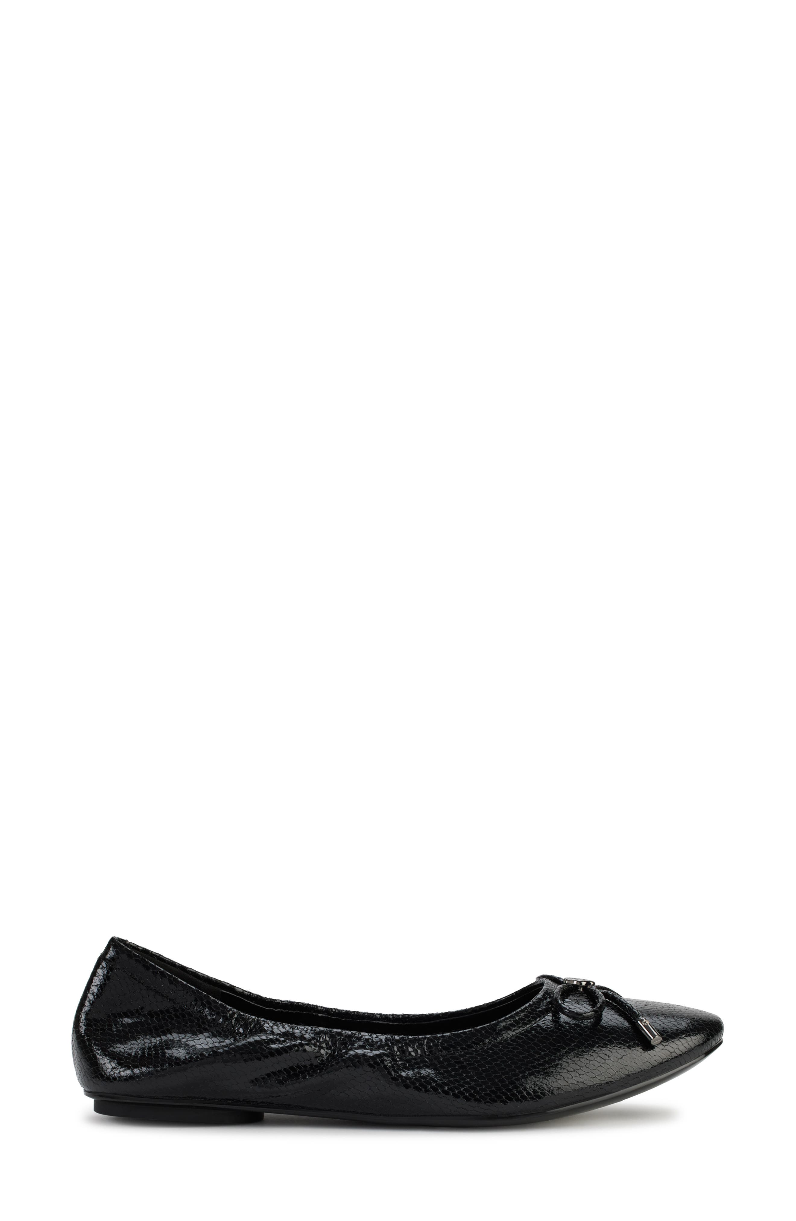 KARL LAGERFELD PARIS Velma Metallic Ballet Flat, Alternate, color, Textured Black