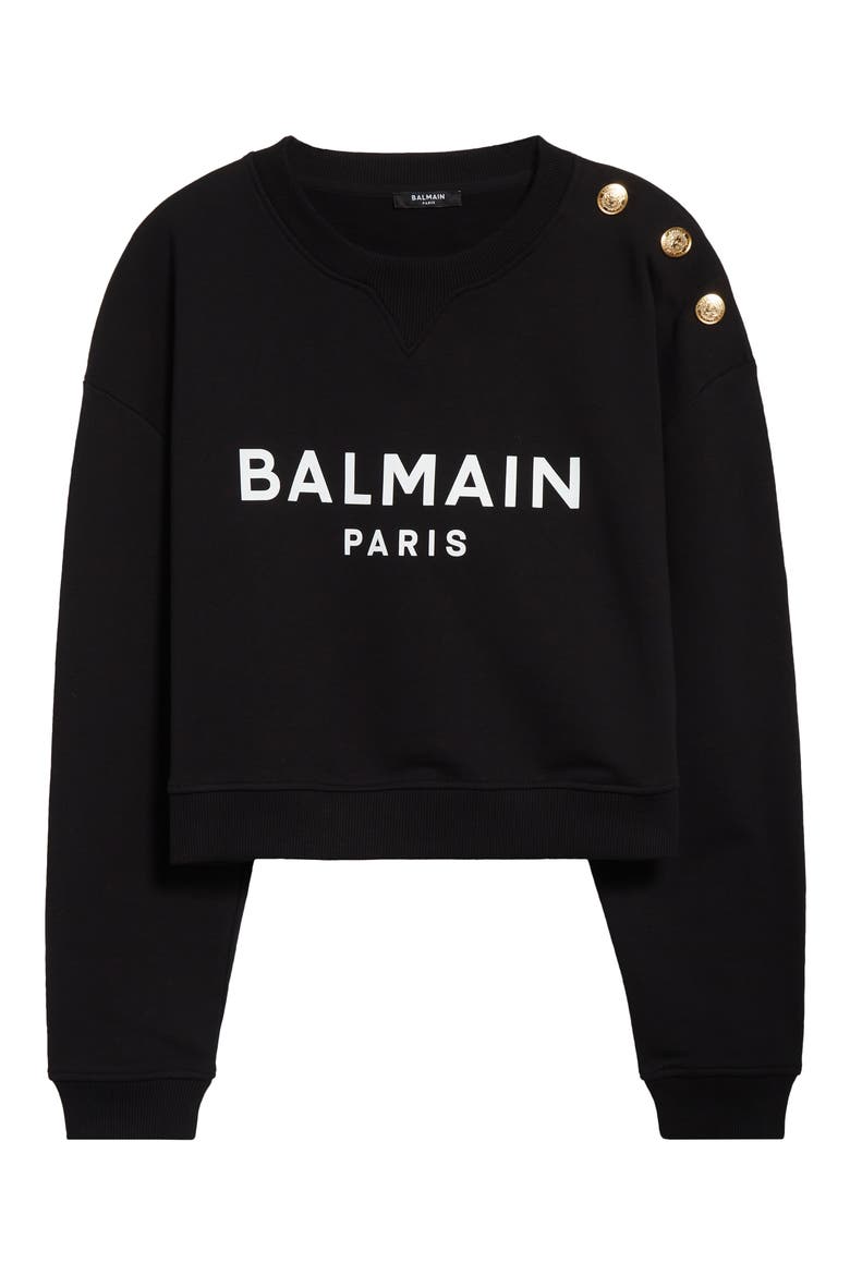 Crop Logo Graphic Sweatshirt, Alternate, color, EAB BLACK/WHITE