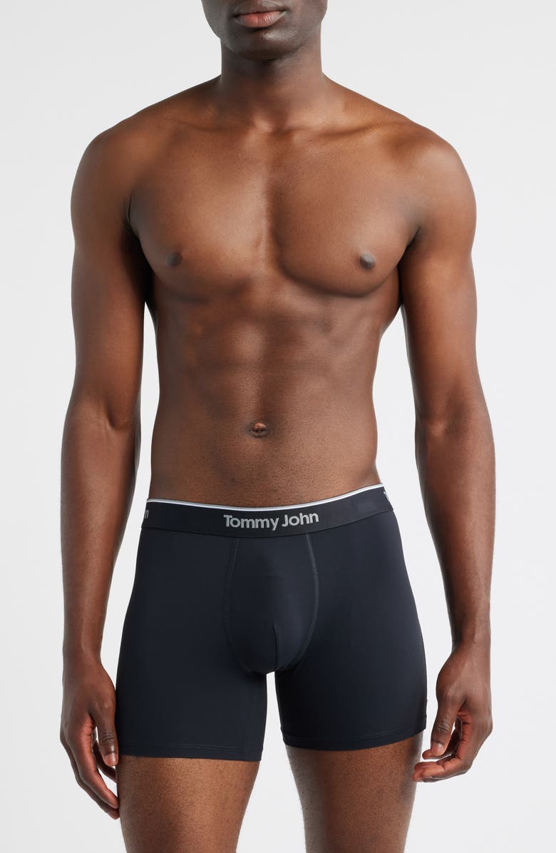 Tommy John Micro Stretch 4-Pack 4-Inch Boxer Briefs, Main, color, Black