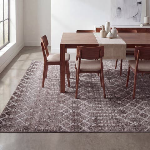 Leila Moroccan Diamond Trellis Non-Slip Machine-Washable Area Rug