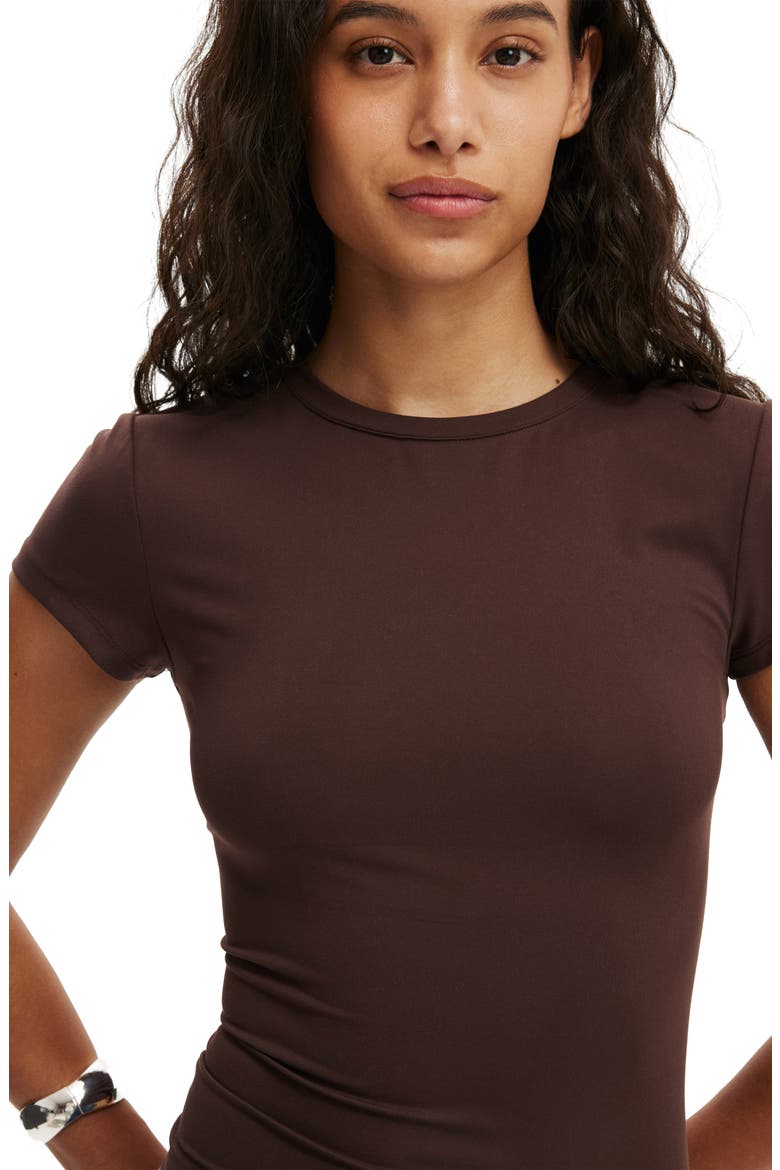 Women's Hold Me Short Sleeve Crew Neck, Alternate, color, Dark Oak