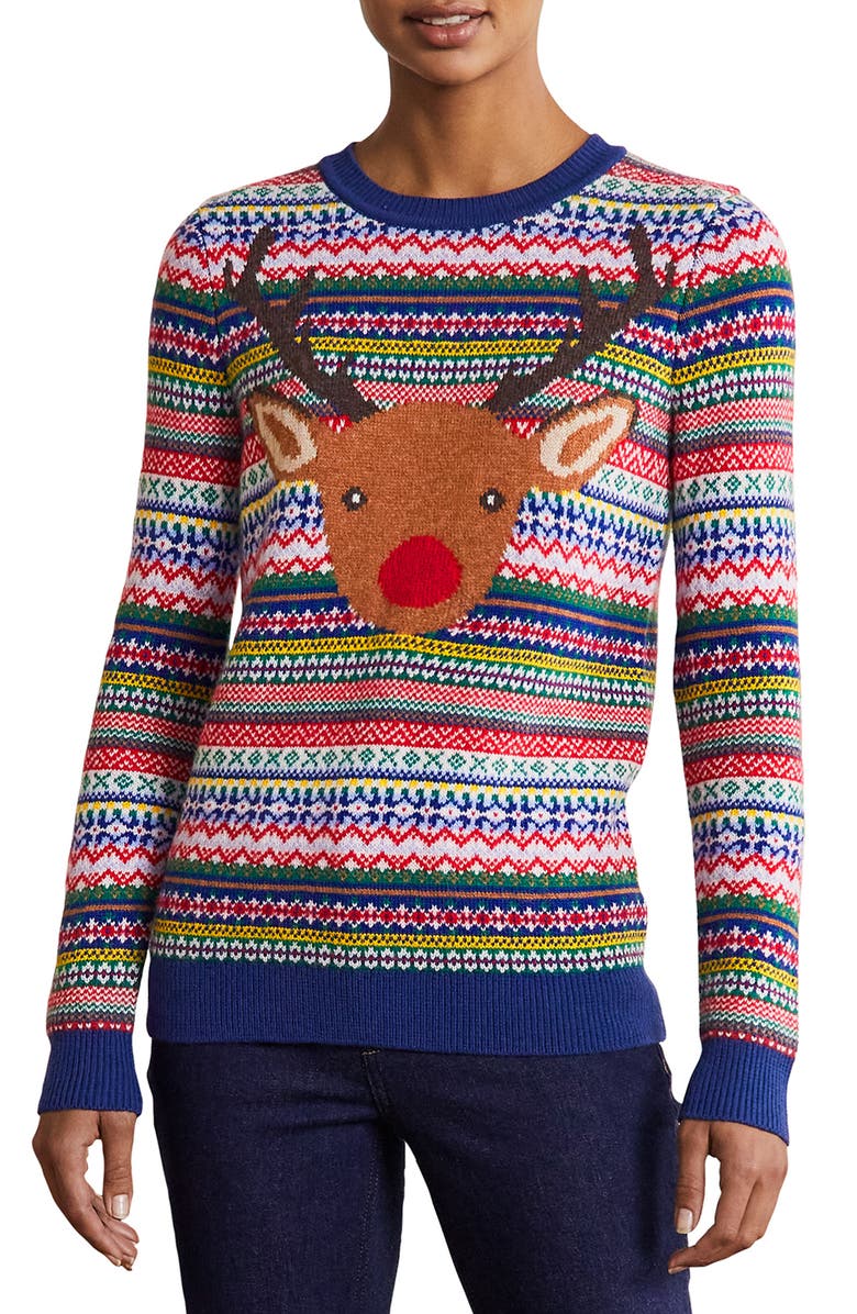 Boden Christmas Sweater, Main, color, 