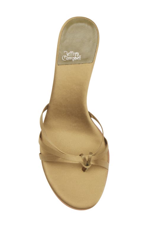 Jeffrey Campbell Doretta Kitten Heel Flip Flop In Olive Satin