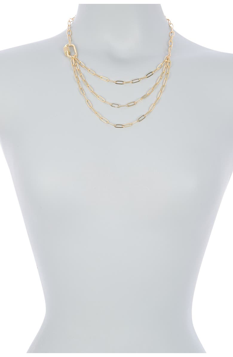 Panacea Triple Swoop Row Chain Layered Necklace, Alternate, color,