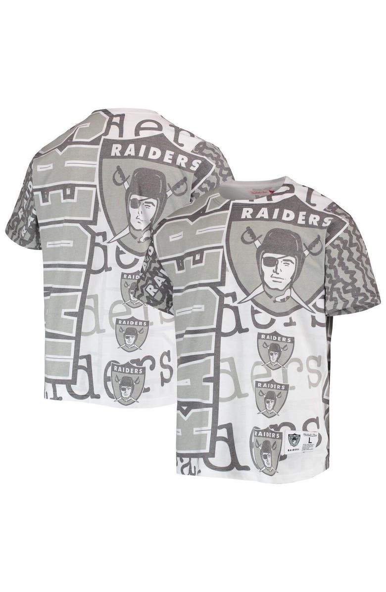 Mitchell & Ness Men's Mitchell & Ness White Las Vegas Raiders Jumbotron 2.0 Sublimated T-Shirt, Alternate, color, 