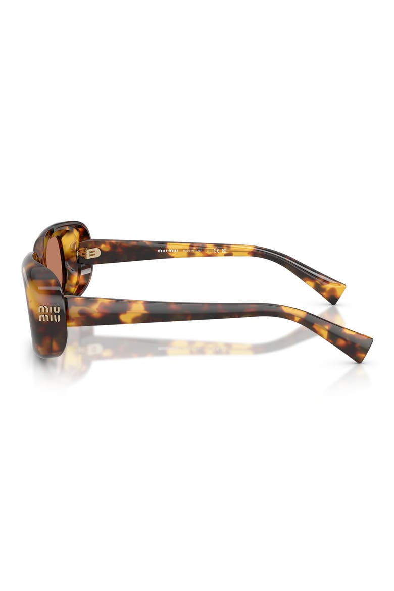 52mm Rectangular Sunglasses, Alternate, color, HONEY HAVANA / BROWN