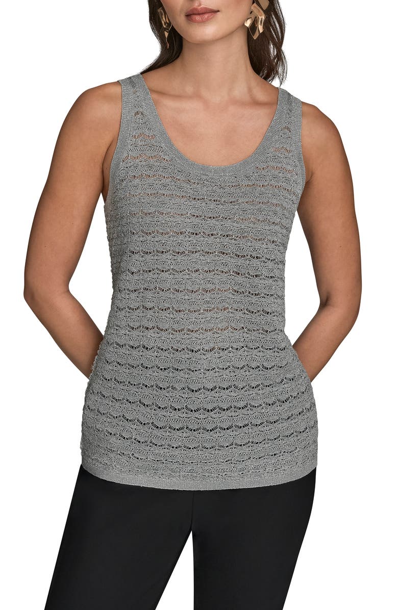 Donna Karan New York Metallic Sweater Tank, Main, color, Vapor