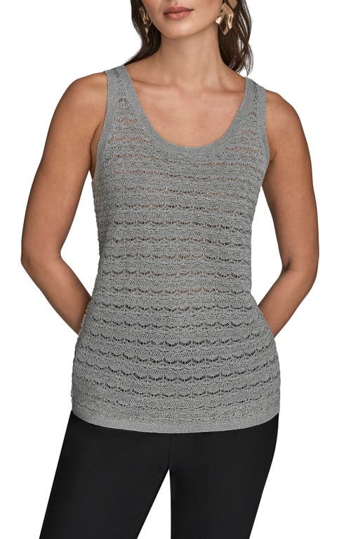 Donna Karan New York Metallic Sweater Tank In Gray