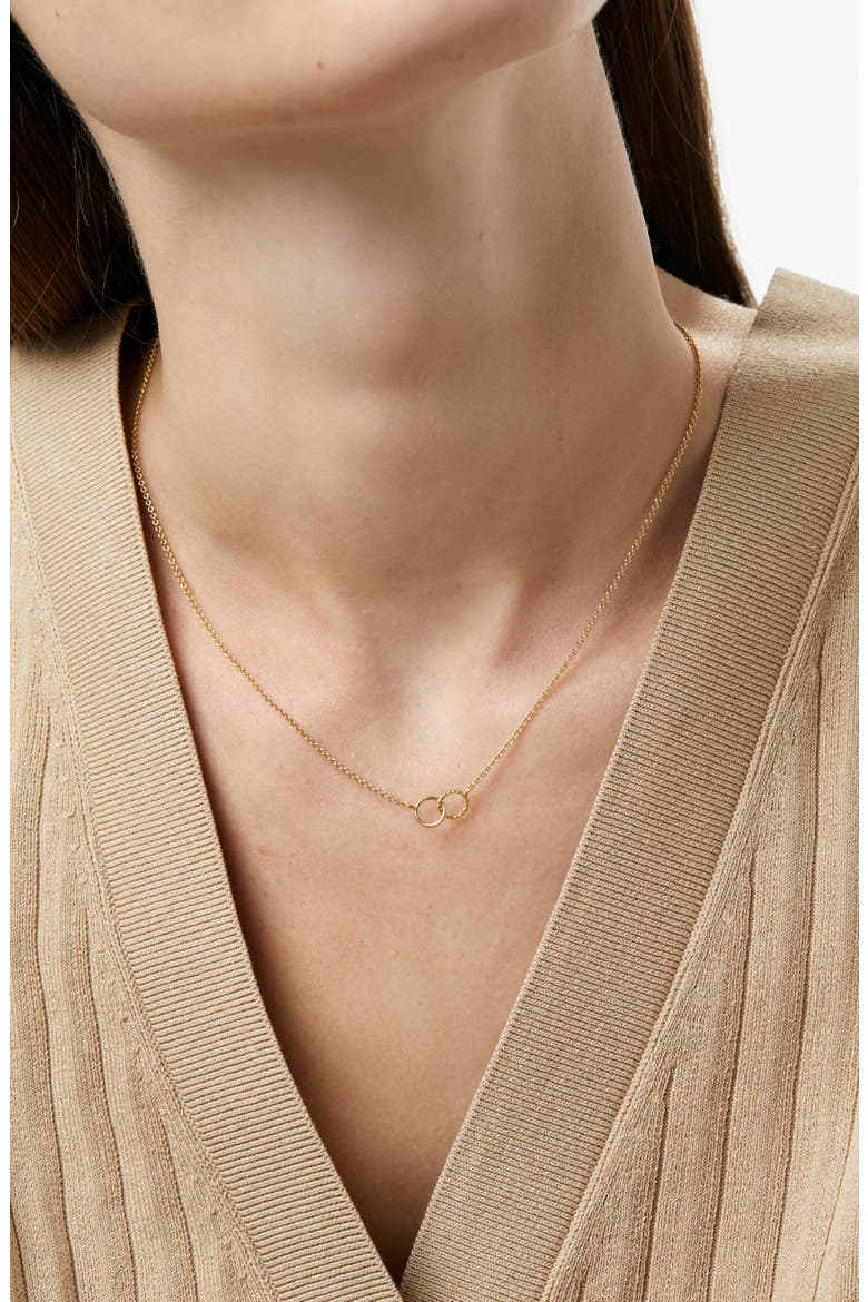 Interlocking Circles Necklace - Sam, Alternate, color, Gold