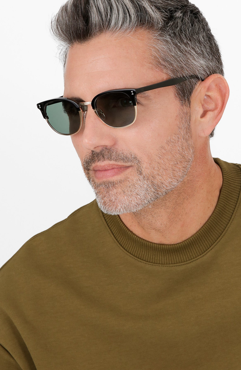 Illesteva Stockholm Sunglasses, Alternate, color, Black / Gold