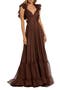 3D Embroidered Off the Shoulder Gown