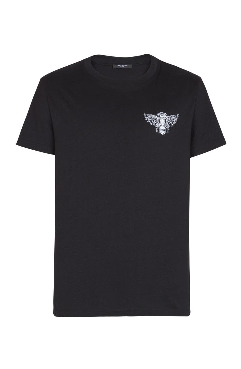 Balmain Emblem Printed T-shirt, Alternate, color, Black