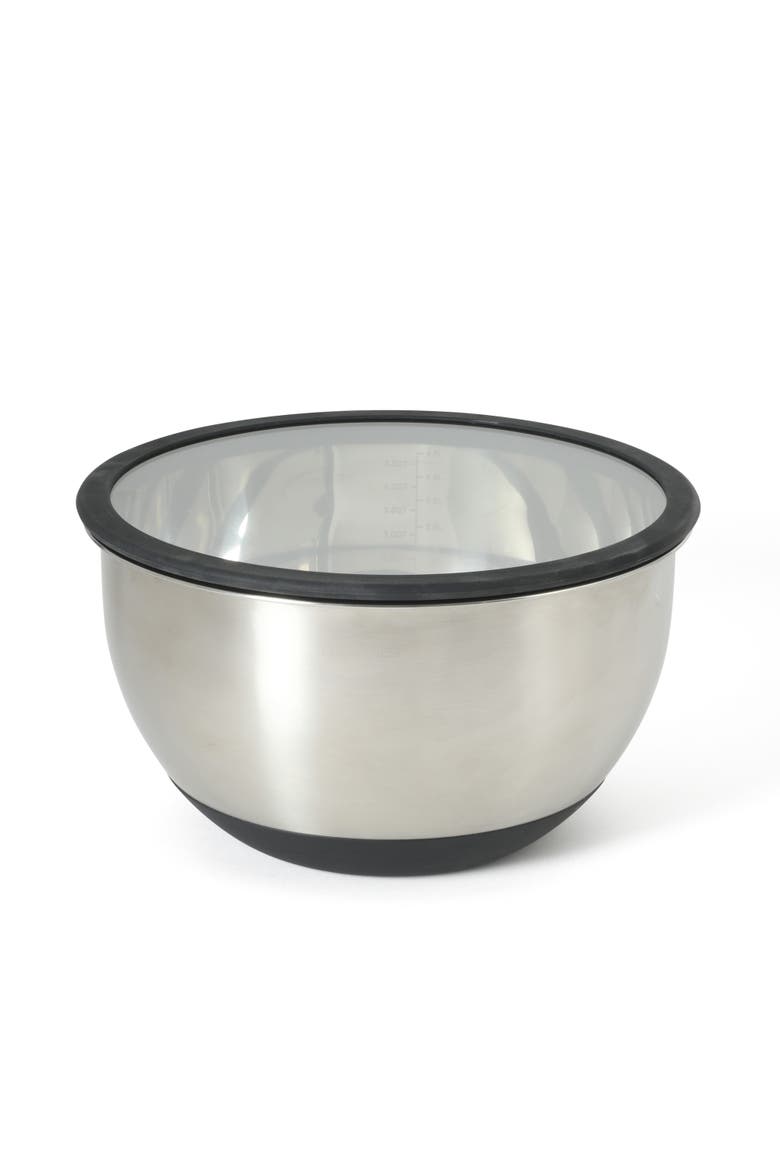 Orbit 3-Piece Stainless Steel Mixing Bowl Set with Glass Lids, Alternate, color, Silver