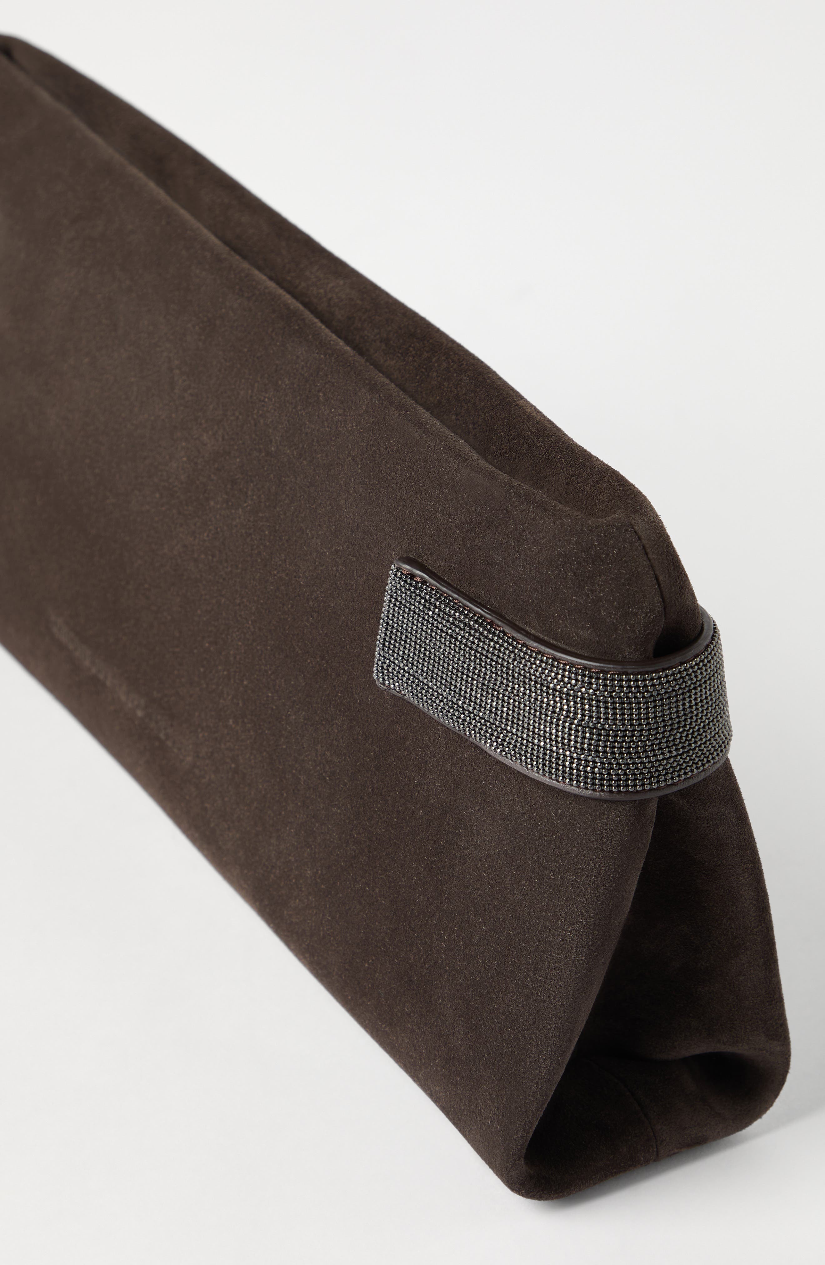 Brunello Cucinelli Essence pouch bag, Alternate, color, Pine Cone Brown