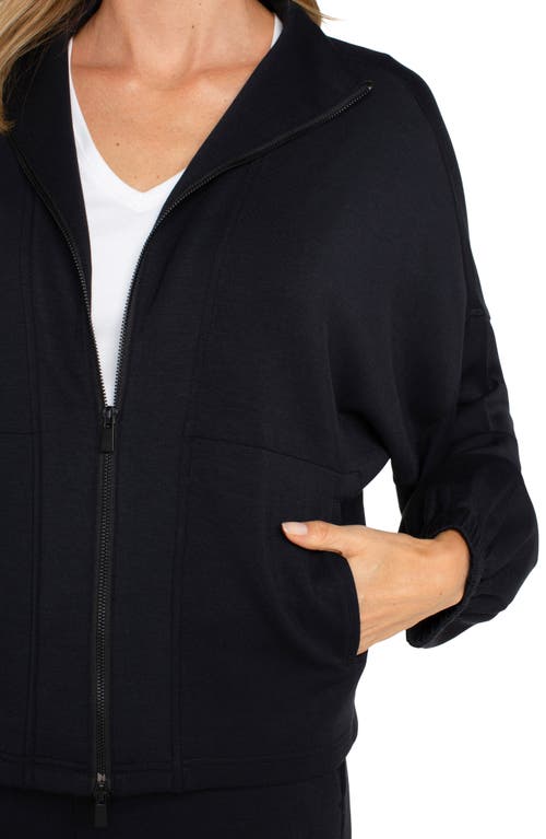 Shop Liverpool Los Angeles Zip-up Knit Jacket In Black